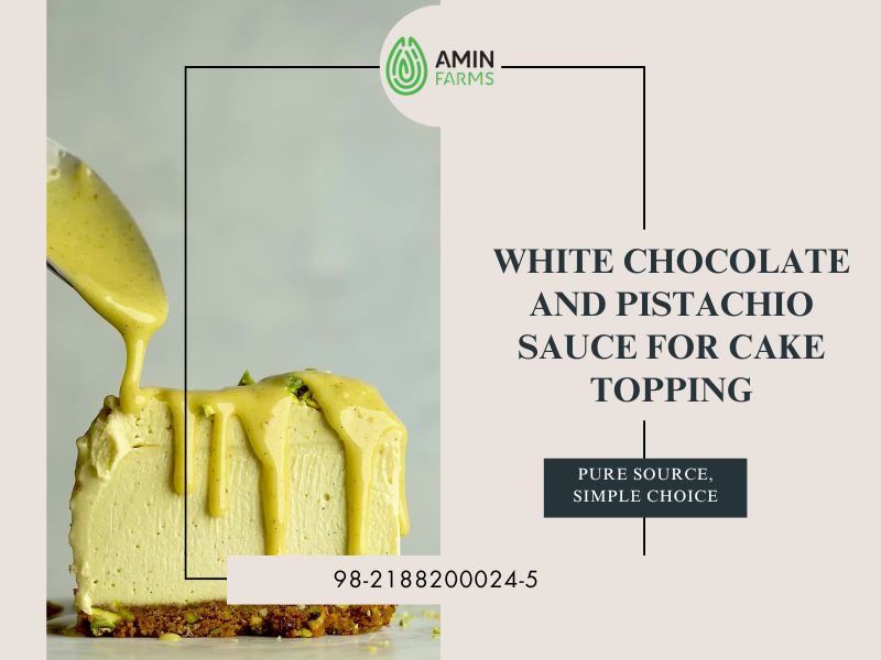 White Chocolate and Pistachio Sauce for Cake Topping