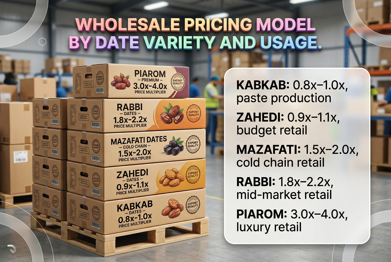 Average Wholesale Price Ranges for Iranian Dates