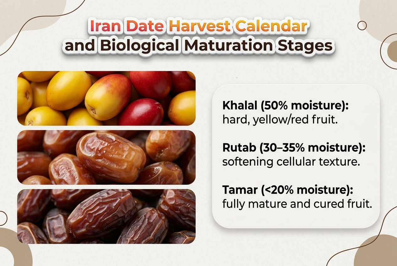 Technical Stages of Date Ripening (Khalal, Rutab, Tamar)