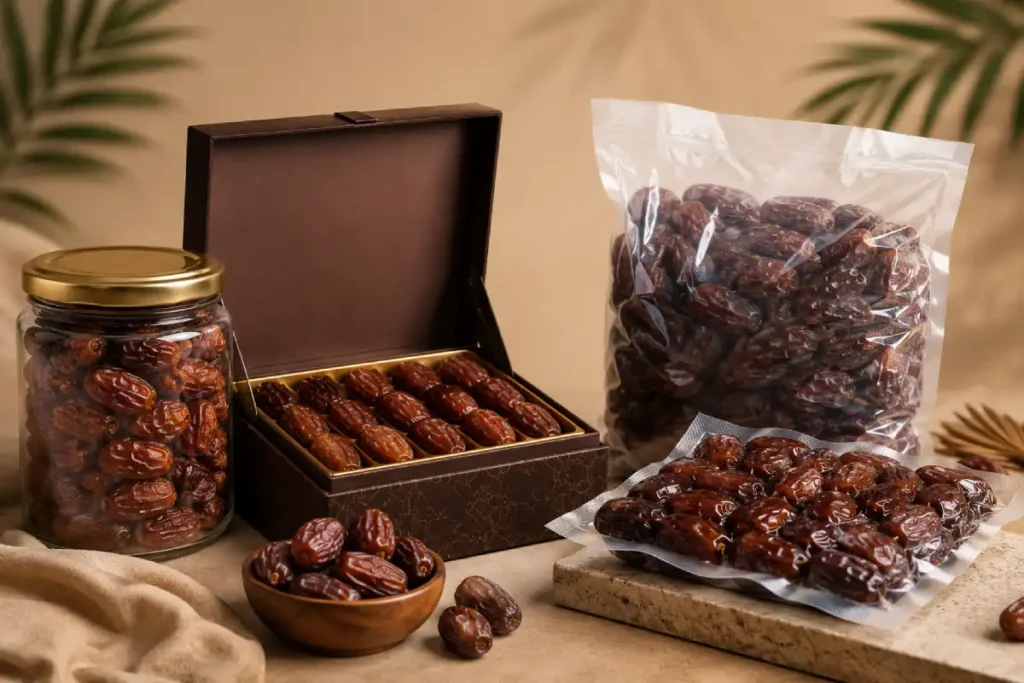 Best Packaging Types for Premium Date Branding (Glass, Box, Bulk Bag, Vacuum)